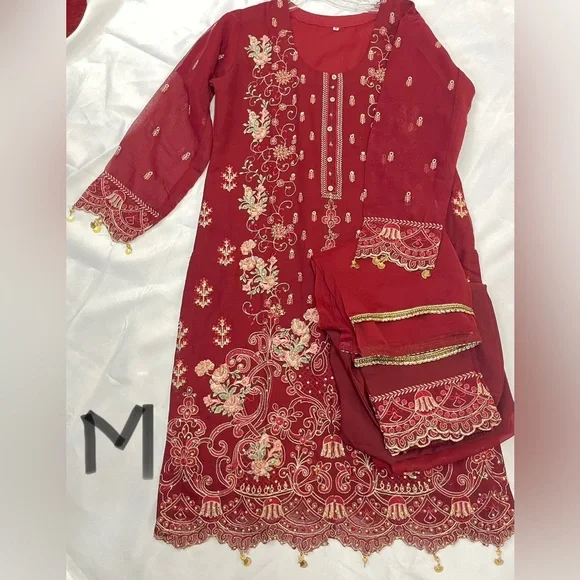 Dresses | New M Pakistani 3 Piece Semiformal Suit | Poshmark